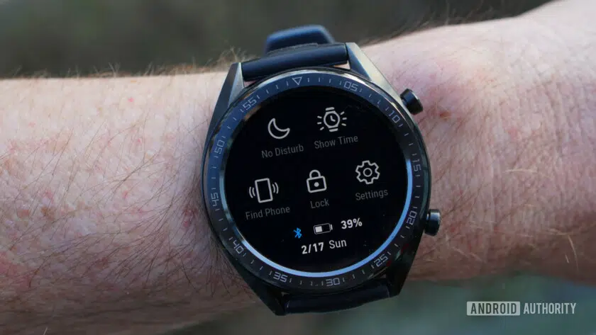 Huawei Watch GT quick settings