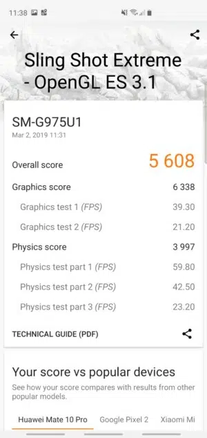 Samsung Galaxy S10 Plus 3DMark Benchmark