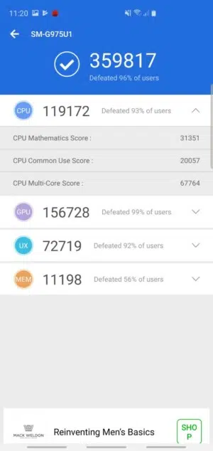 Samsung Galaxy S10 Plus AnTuTu Benchmark