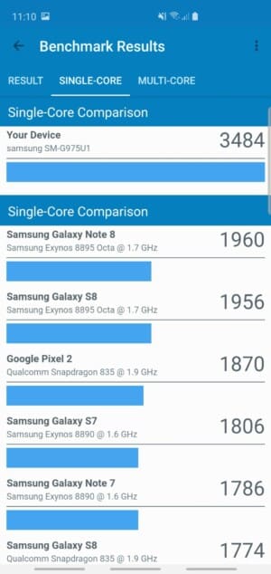 Samsung Galaxy S10 Plus Geekbench Benchmark