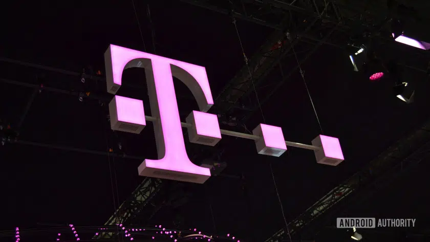 The T-Mobile logo at MWC 2018.
