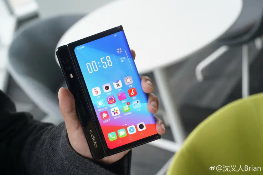 A photo of Oppo's folding smartphone.
