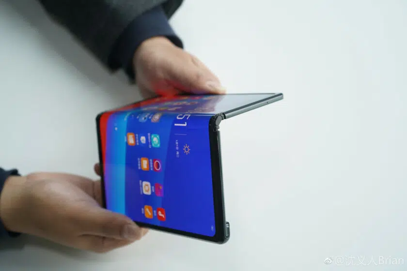 A photo of Oppo's folding smartphone.