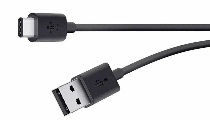 USB-C and USB ports.