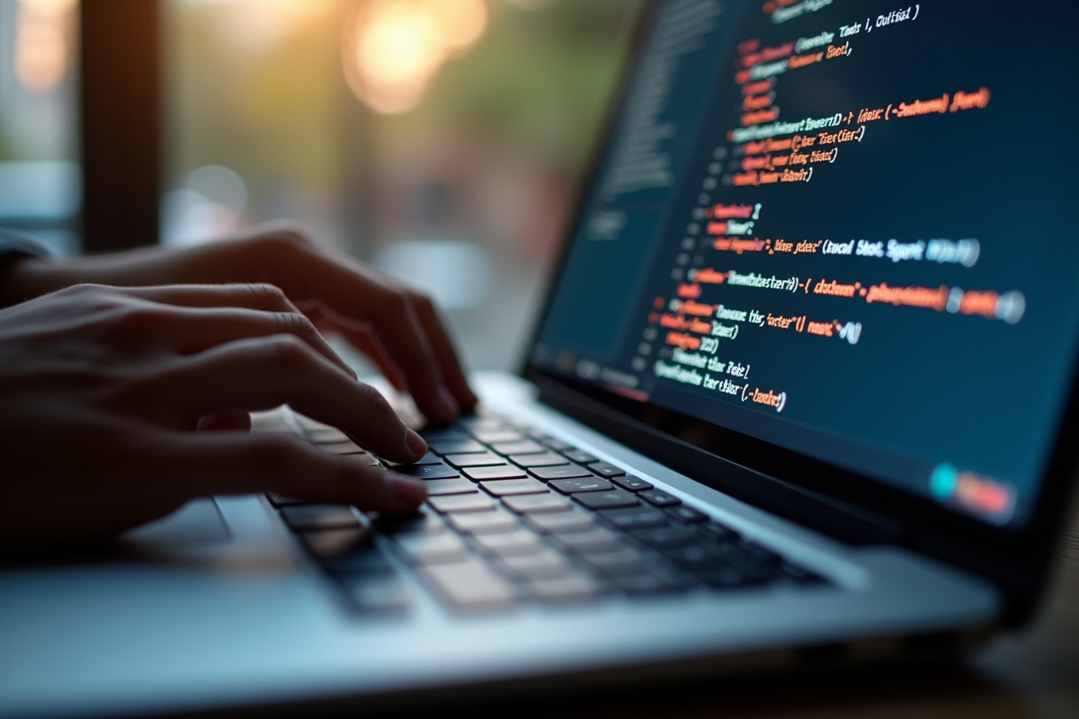 Mains tapant sur un clavier d