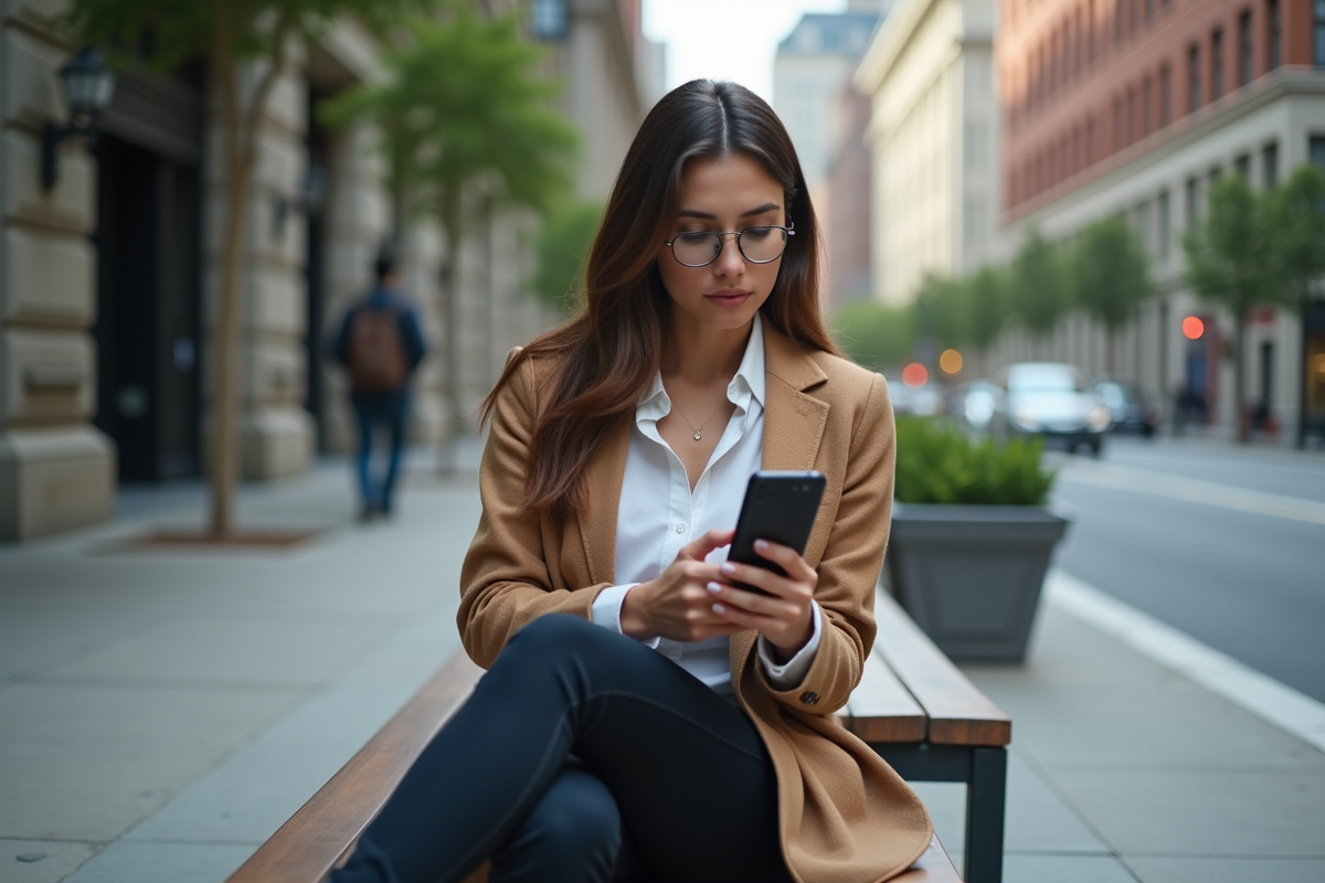 Jeune femme transférant de l