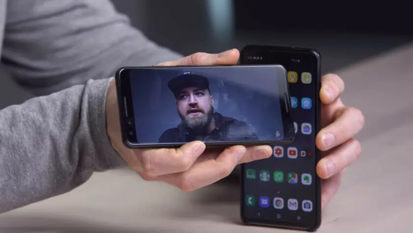 The Galaxy S10 face unlock being spoofed.
