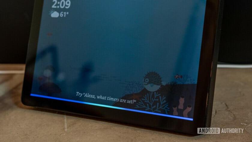 Amazon Echo Show 2 display with Alexa activated