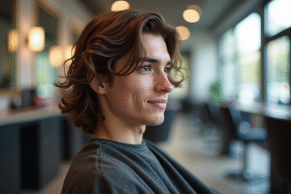 Jeune homme avec coiffure naturelle dans un barbershop lumineux