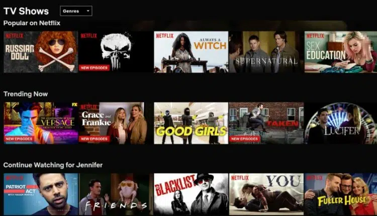 netflix tv show list