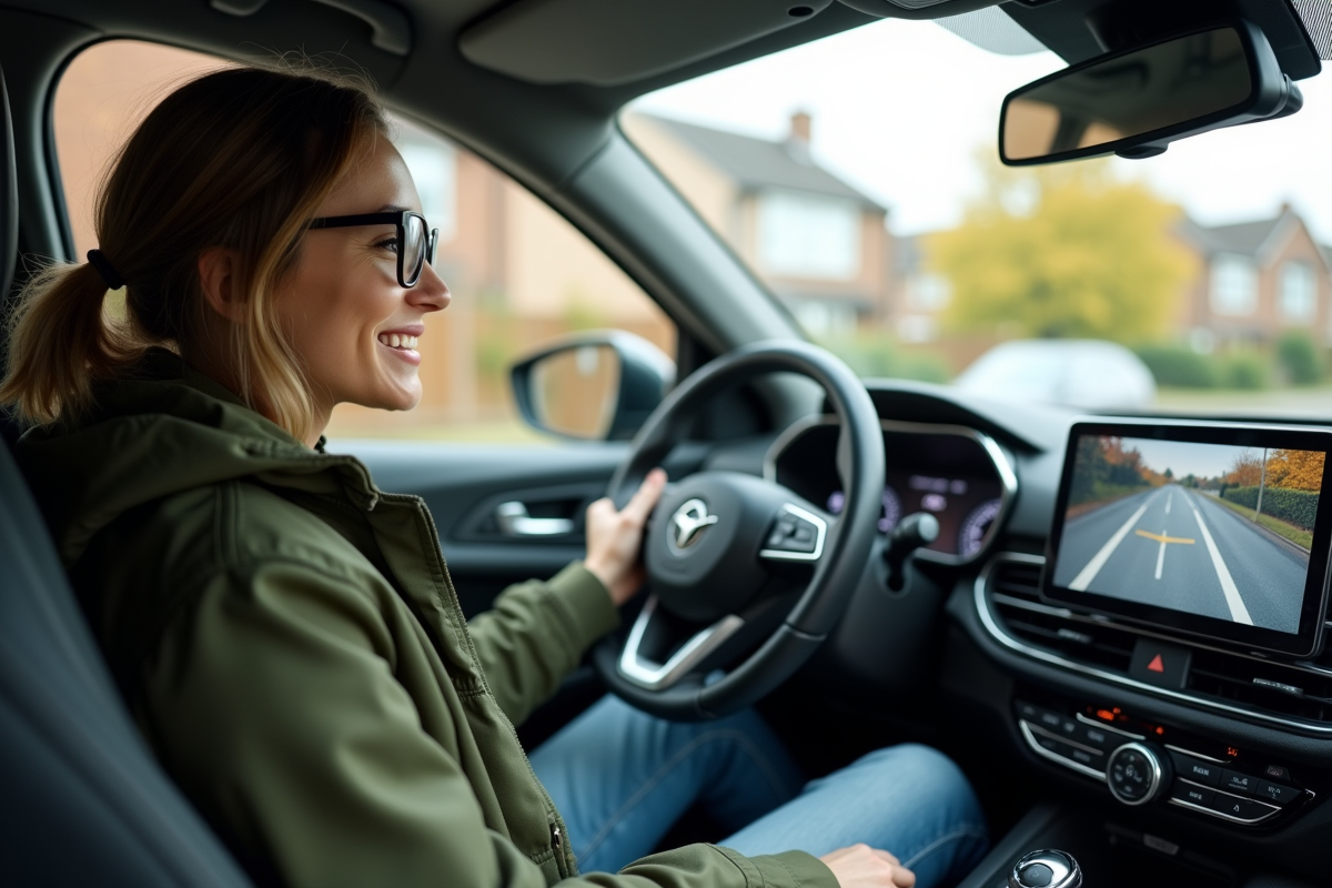 Jeune femme configurant l