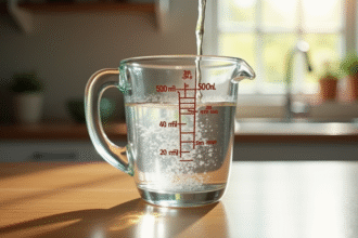 Verre mesureur d'eau avec marques 500 ml et 50 cl en cuisine